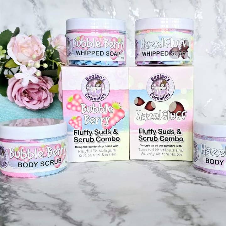 Whipped Soap & Body Scrub Set for wholesale by Beglan's Cosmetics