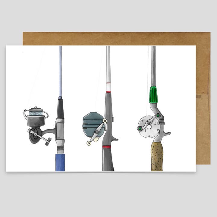 Fishing Rods - Greeting Card for wholesale by Kevin & Kaia