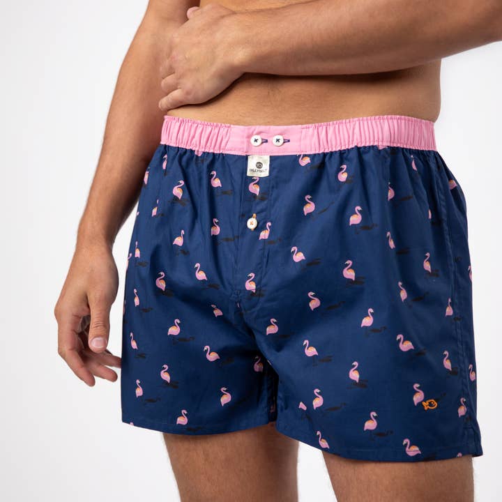 BILLYBELT - Wholesale Underwear – Men's - 100% Organic Cotton Boxer Shorts - Flamingo3