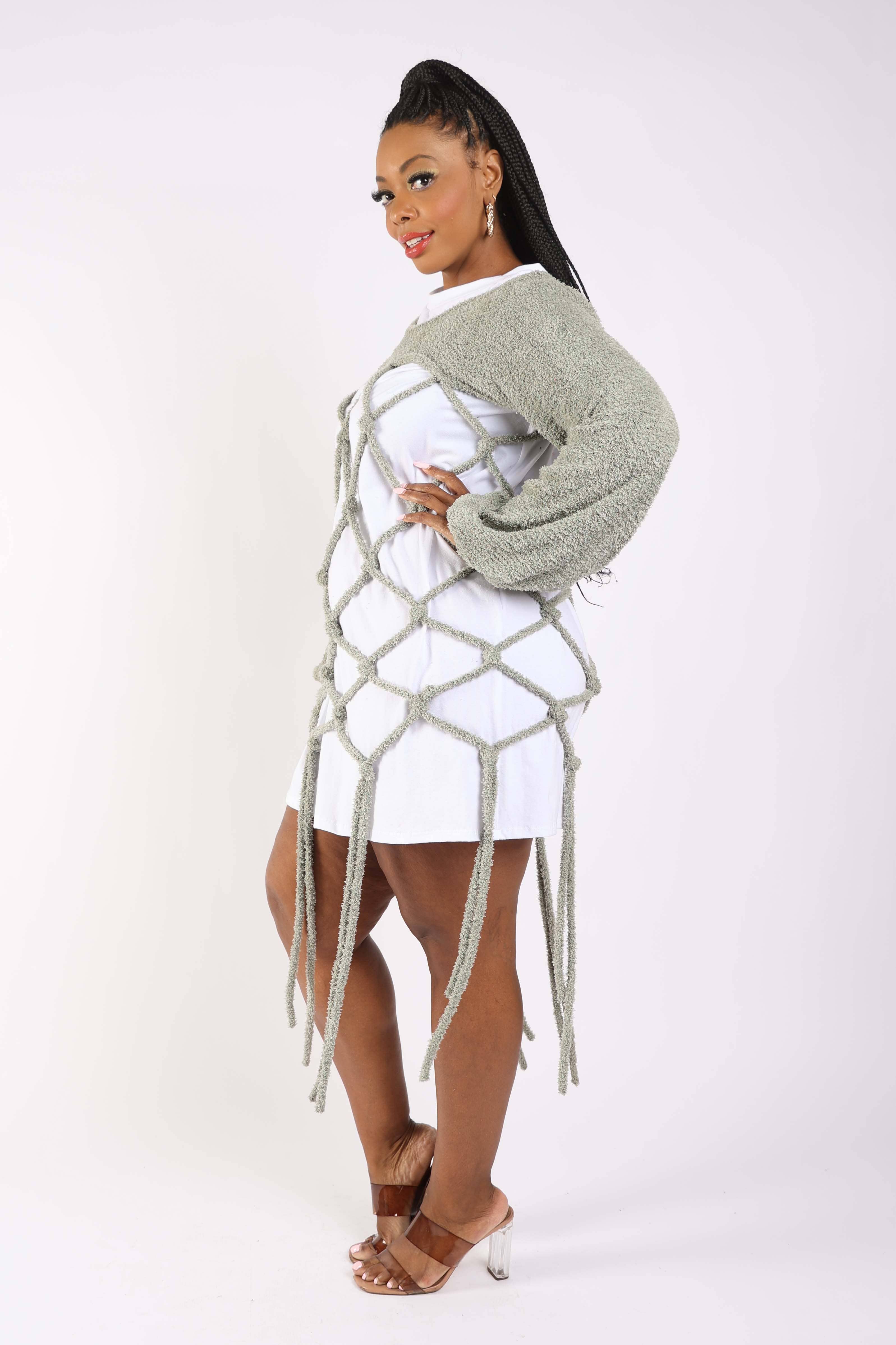 K Too - Vendita all'ingrosso Maglia larga - Donna - Tunica in maglia a rete per Plus8