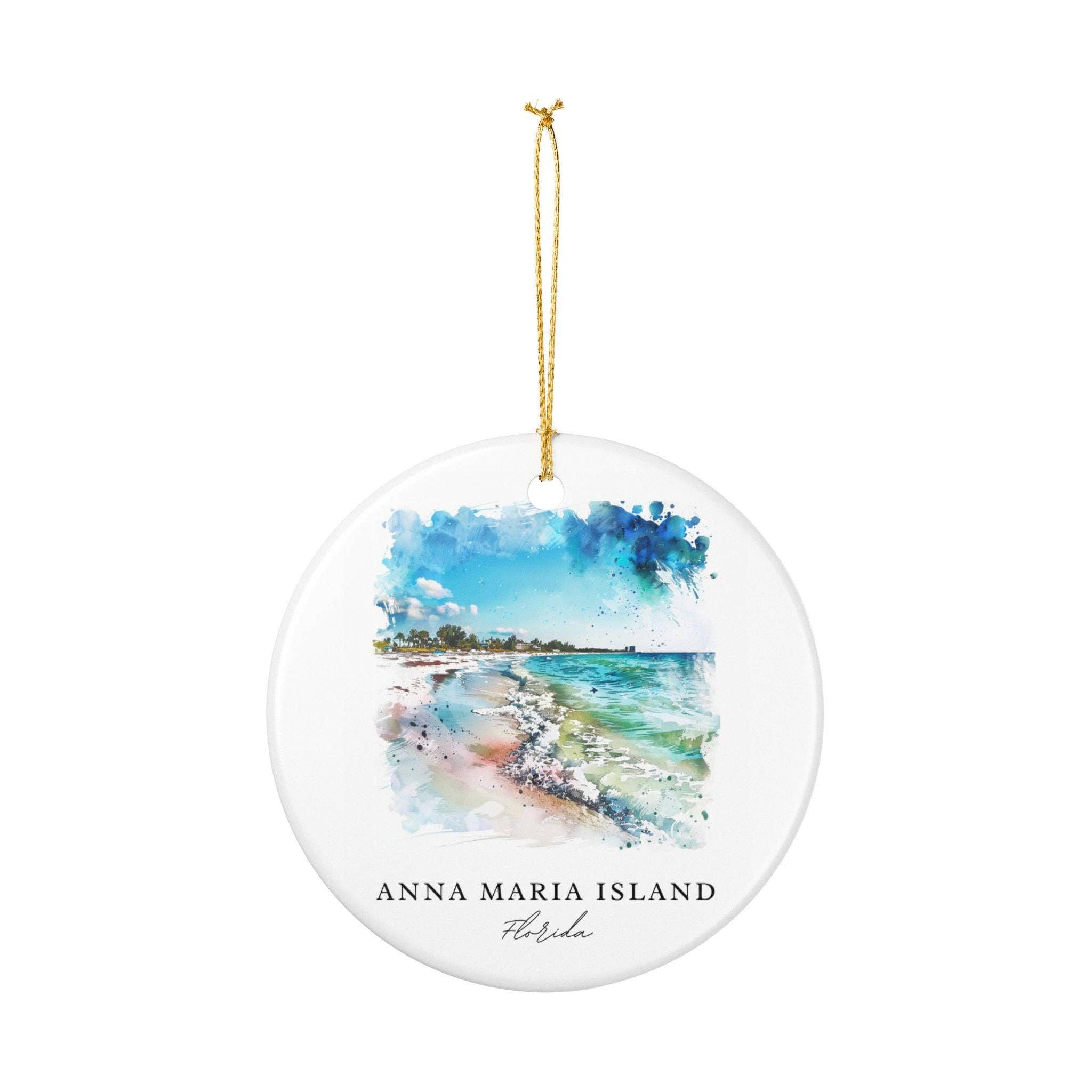 Premium Travel Art - Wholesale Ornament - Anna Maria Island Ornament: Unique Anna Maria Island Souvenir, Anna Maria Xmas Decor, and Authentic Gulf Coast Florida Gift1