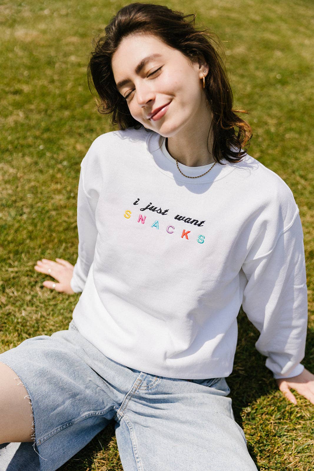 Limpet Store - Vente Sweat-shirt – femme - Sweat-shirt brodé « I Just Want Snacks »10