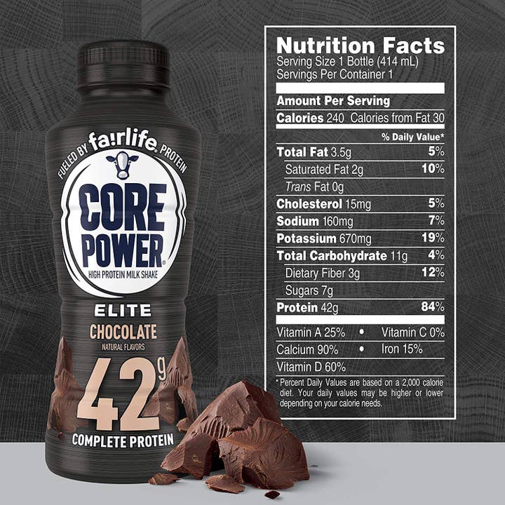 Oasis Snacks - Wholesale Powdered Health Drink - Core Power ELITE 42g Protein Shake, 14oz