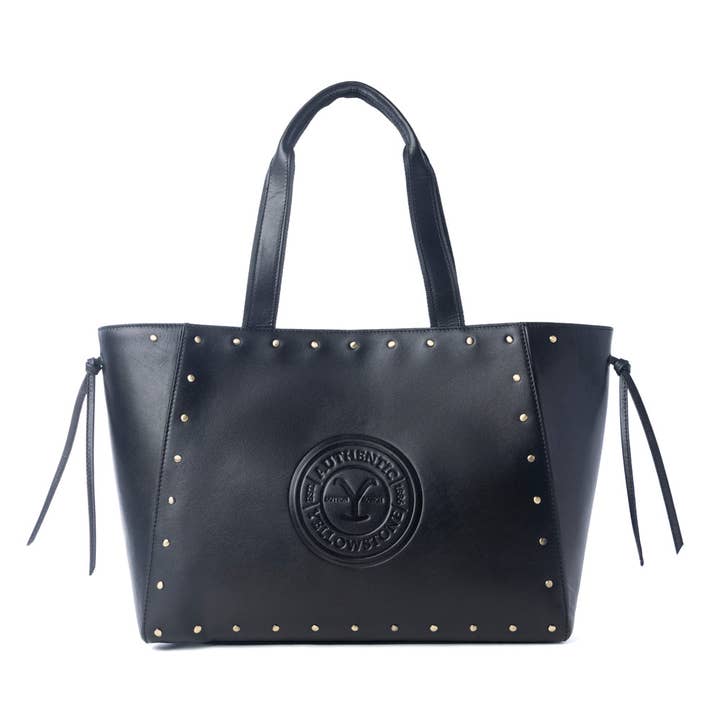 Yellowstone Legacy Studded Leather Tote in Ash for wholesale by Myra Bag