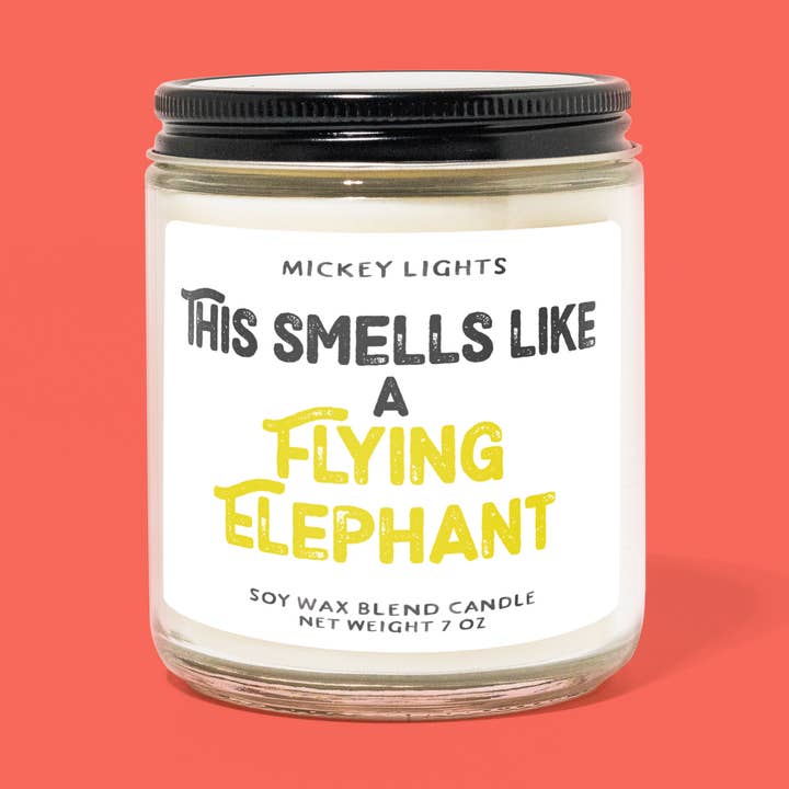Elefante Volante | Candela da 7 oz in Miscela di Soia per la vendita all'ingrosso da parte di Mickey Lights