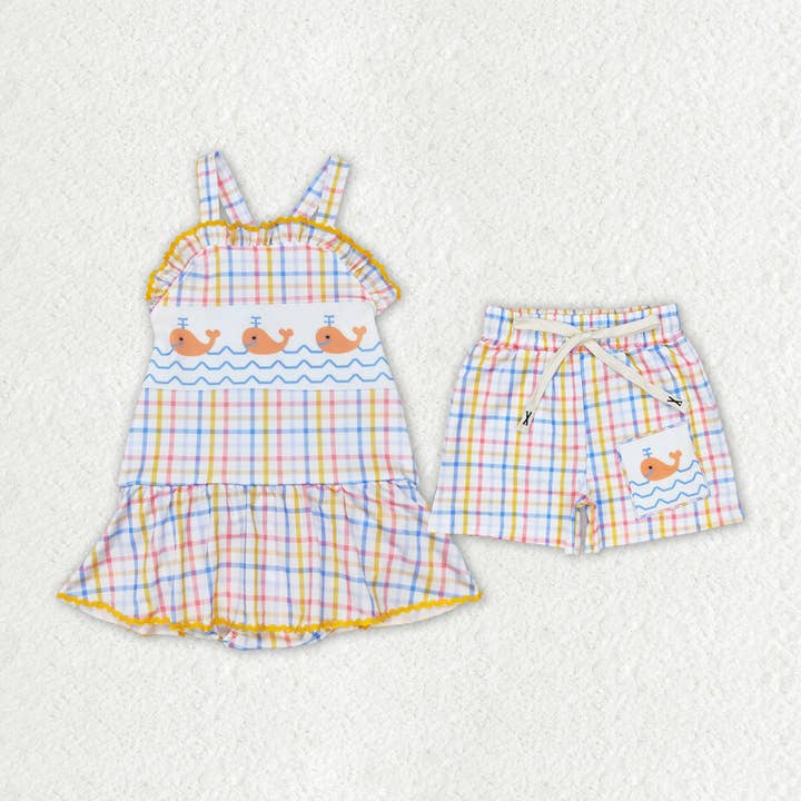 Maillots de bain d'été pour bébés filles, baleines, frères et sœurs pour la vente par Aier Wholesale