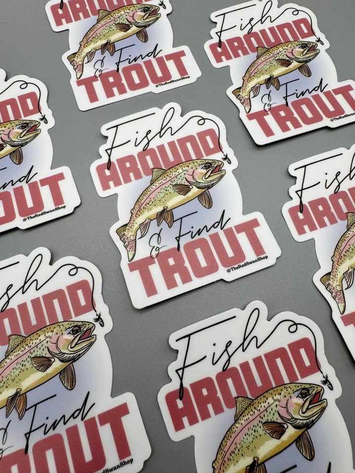 Vinyl-Aufkleber - Fische herum & finde es heraus für den Großhandel von The Red Swan Shop