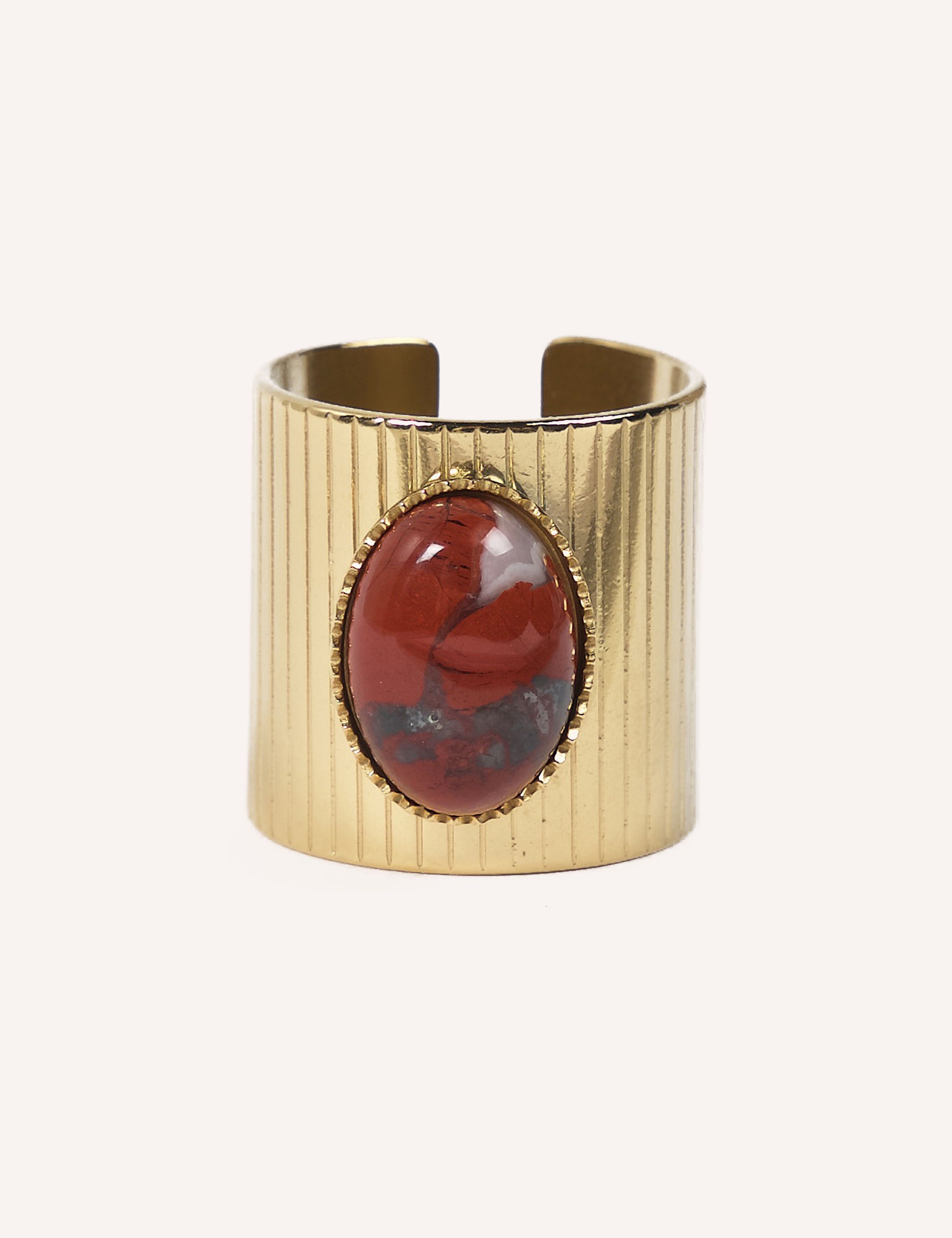 CUCOCUCA – Anel de banda por atacado – Anel YFB R306 em aço inoxidável com pedras naturais7