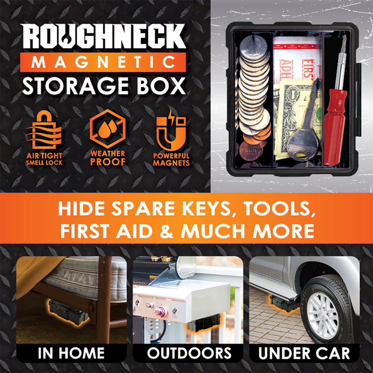 Novelty Brands - Wholesale Retailer Display - Home & Living - Roughneck Magnetic Storage Box - 4/Display5