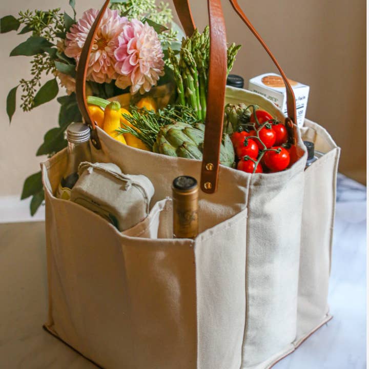CapaBunga® - Wholesale Grocery/Shopping Bag - Heavy Canvas Tote Bag | Reusable Multi-Pocket Market Tote