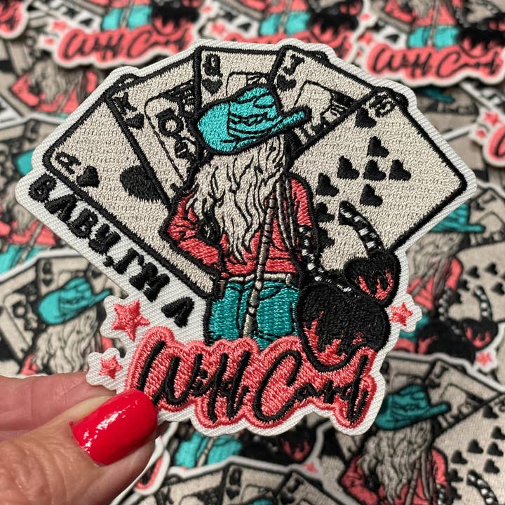 sequinandstiches - Wholesale Patch - Baby, I'm a Wild Card Patch, Trucker Hat Patch, Boujee Patch, Cowgirl Patch, Western Patch, Pink Patch, Trendy Patch, Preppy Patch, Iron On Patch, DIY