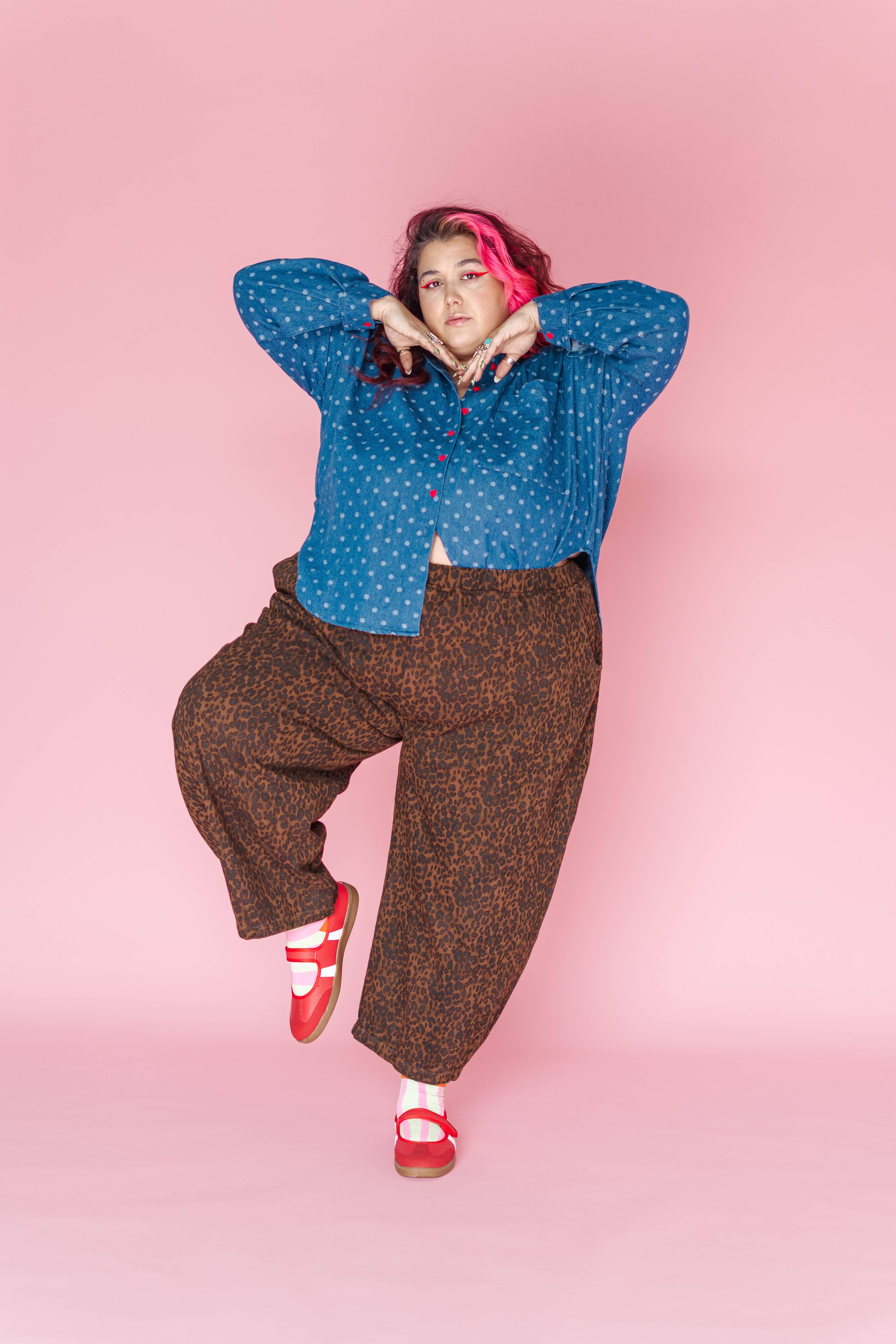 Nettle Studios - Wholesale Pants - Women's - Size Inclusive Gender Neutral Leopard Twill Balloon Pant2