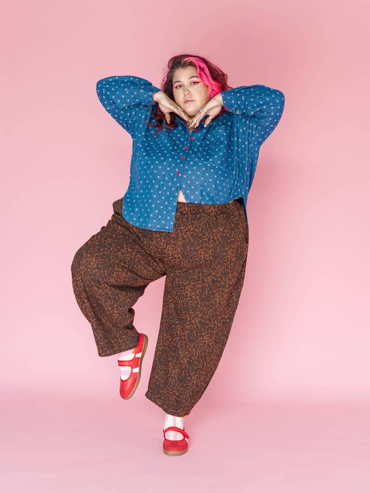 Nettle Studios - Wholesale Pants - Women's - Size Inclusive Gender Neutral Leopard Twill Balloon Pant2