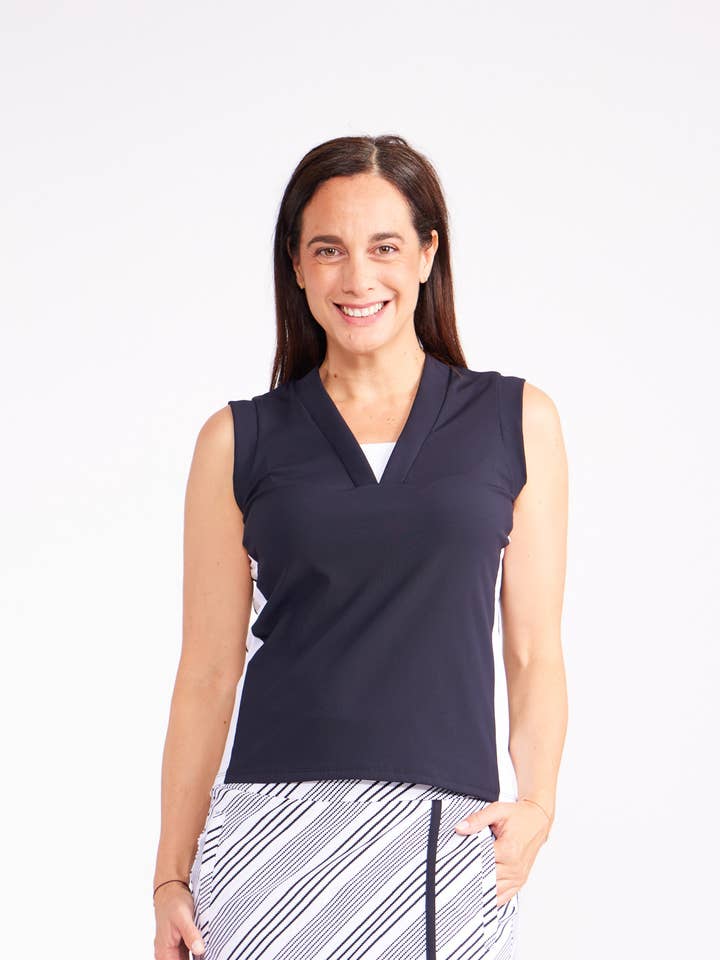 Haut côtelé sans manches Take a - Noir pour la vente par KINONA