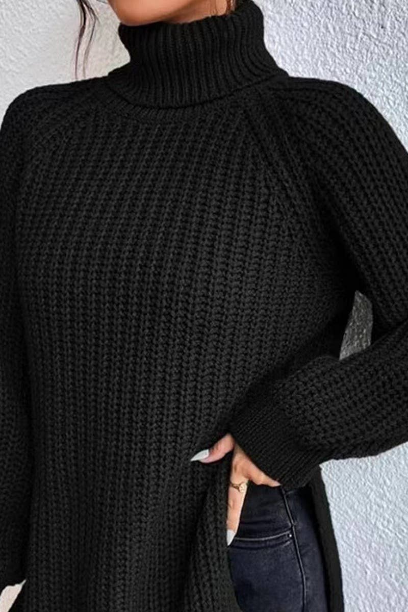 NINEXIS - Wholesale Knit Sweater - Women's - CWOSWL07649_HIGH-NECK MID-LENGTH RAGLAN SLEEVE SWEATER5