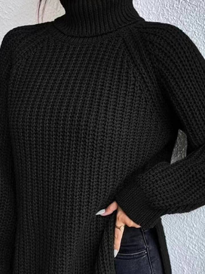 NINEXIS - Wholesale Knit Sweater - Women's - CWOSWL07649_HIGH-NECK MID-LENGTH RAGLAN SLEEVE SWEATER5