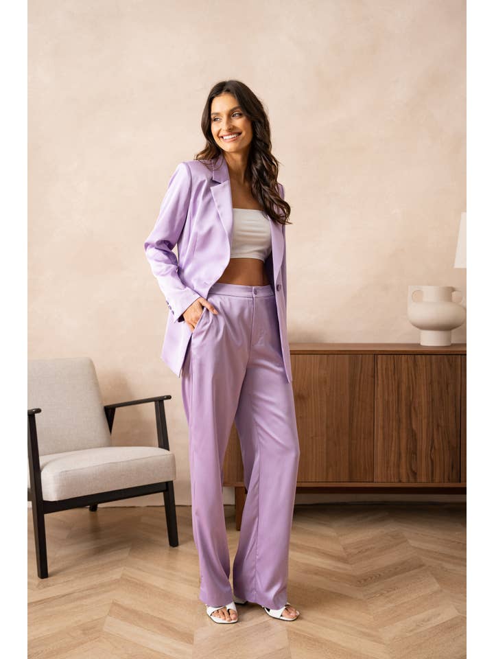 Attentif Paris - Vente Veste de tailleur – femme - Veste cintrée unie en satin34