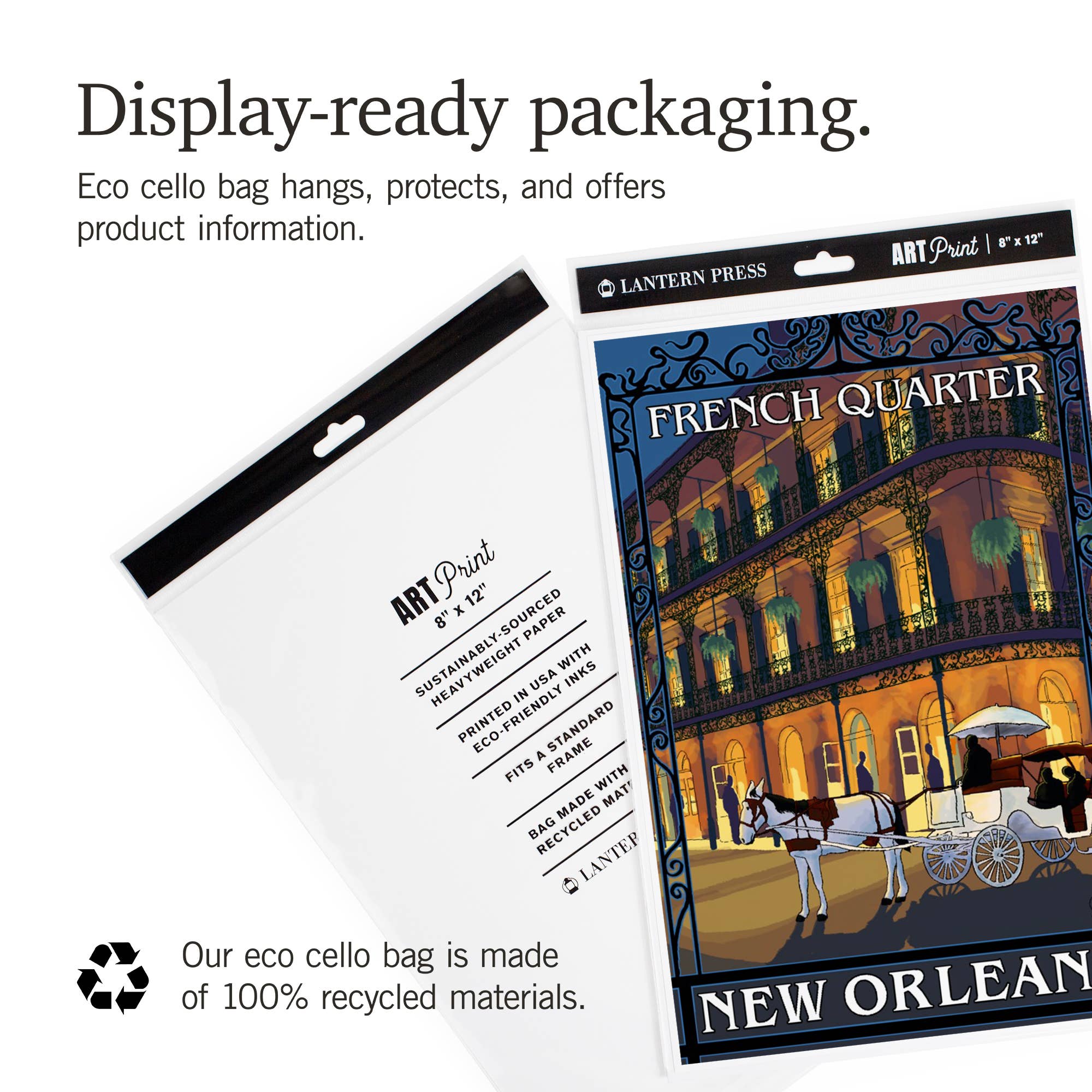 Lantern Press - Vente Affiche d'art - ESTAMPES D'ART New Orleans, Louisiane French Quarter8