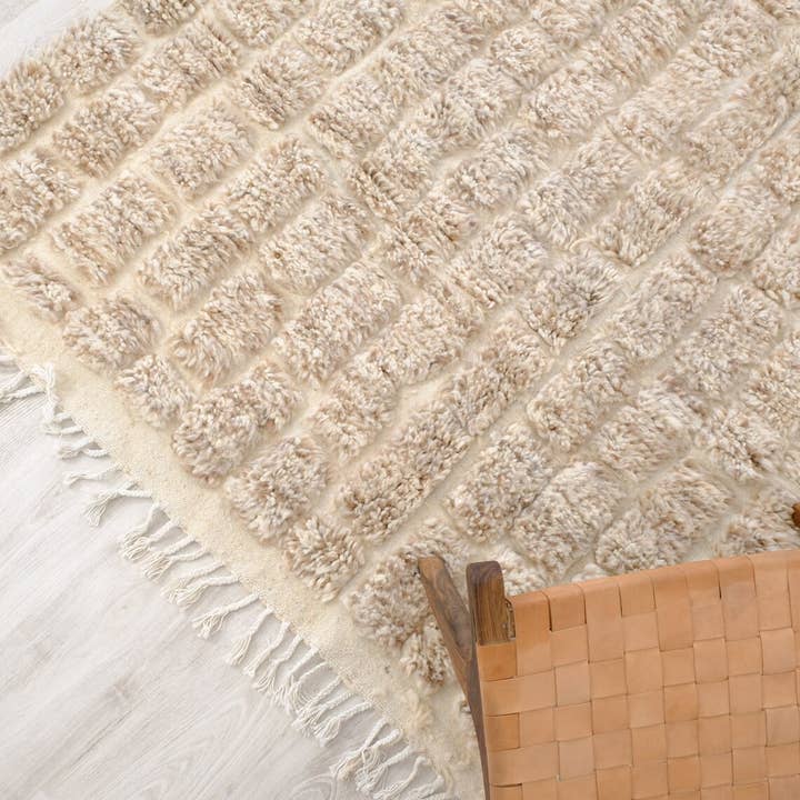 Moroccan Woven Treasures – wholesale Area rug – Beige Moroccan Rug, Beige Shag rug, Berber rug,9x12 area rug9