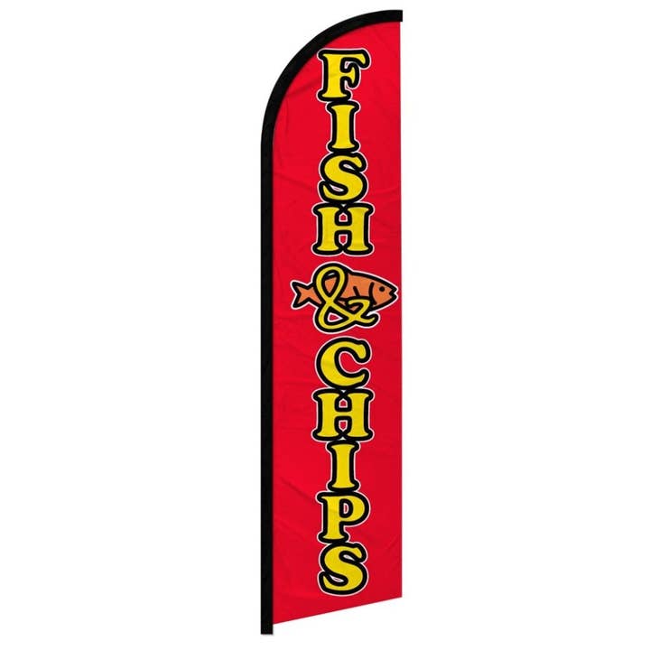 Flags Importer - Wholesale Flag - Fish & Chips Windless Banner Flag