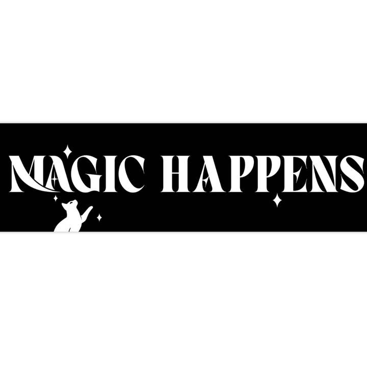 Funny Magic Cat Bumper Sticker Vinyl Car Decal for wholesale by Home and Honey Shop