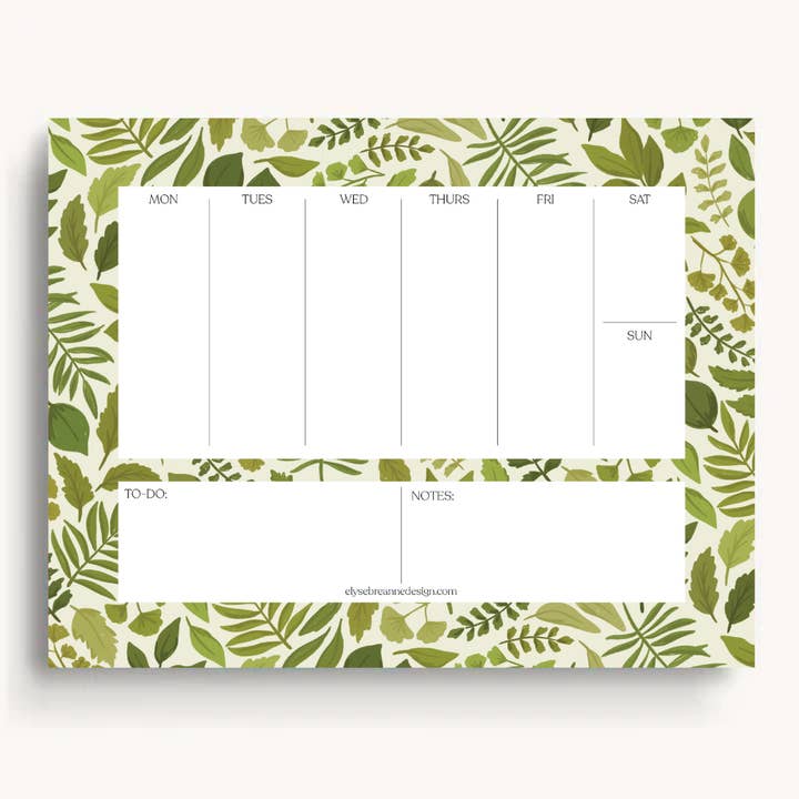 Forest Floor Weekly Planner Notepad for wholesale by Elyse Breanne Design