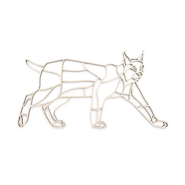 Wooden wall art Lynx for wholesale by Papurino