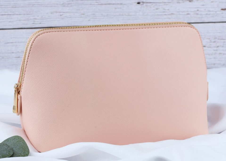 eBuyGB Craft Blanks - Vente Trousses de maquillage/cosmétique - Grande trousse de maquillage zippée en cuir PU Saffiano Fine4