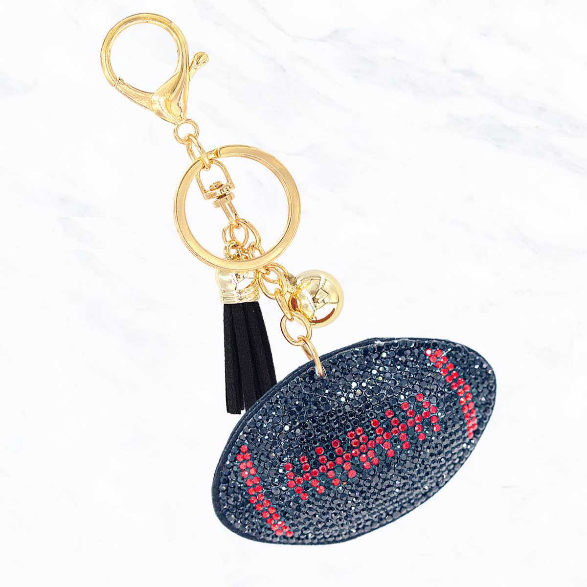Suzie Q USA - Wholesale Keychain - Women's - Glittering Football with Tassel Keychain6