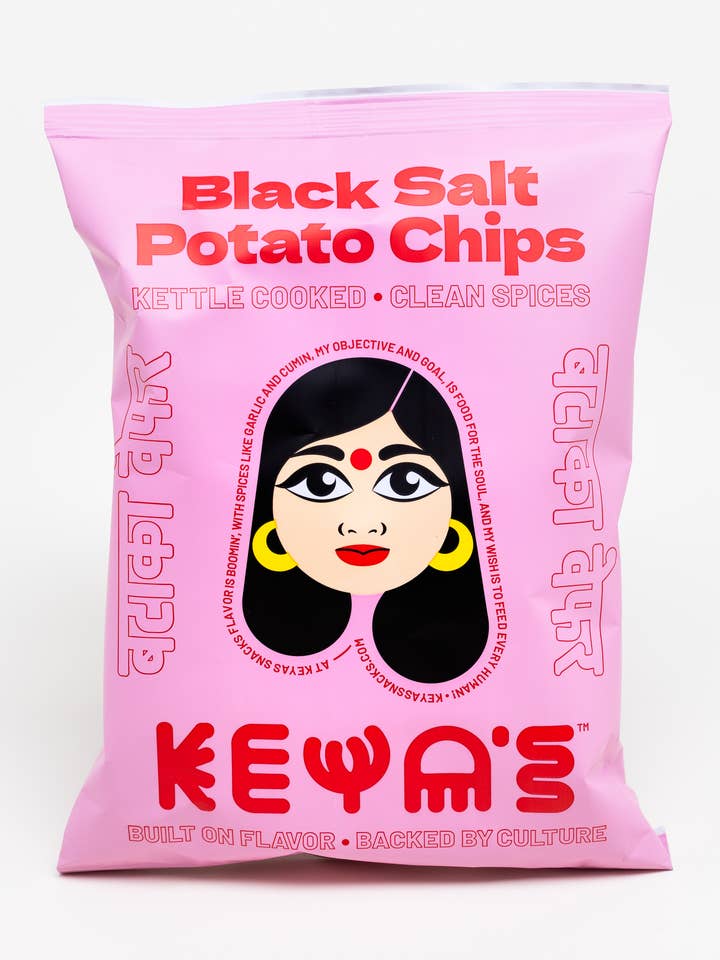 Black salt Potato Chips 1.5 oz case
(24 Pack) for wholesale by Keya's Snacks