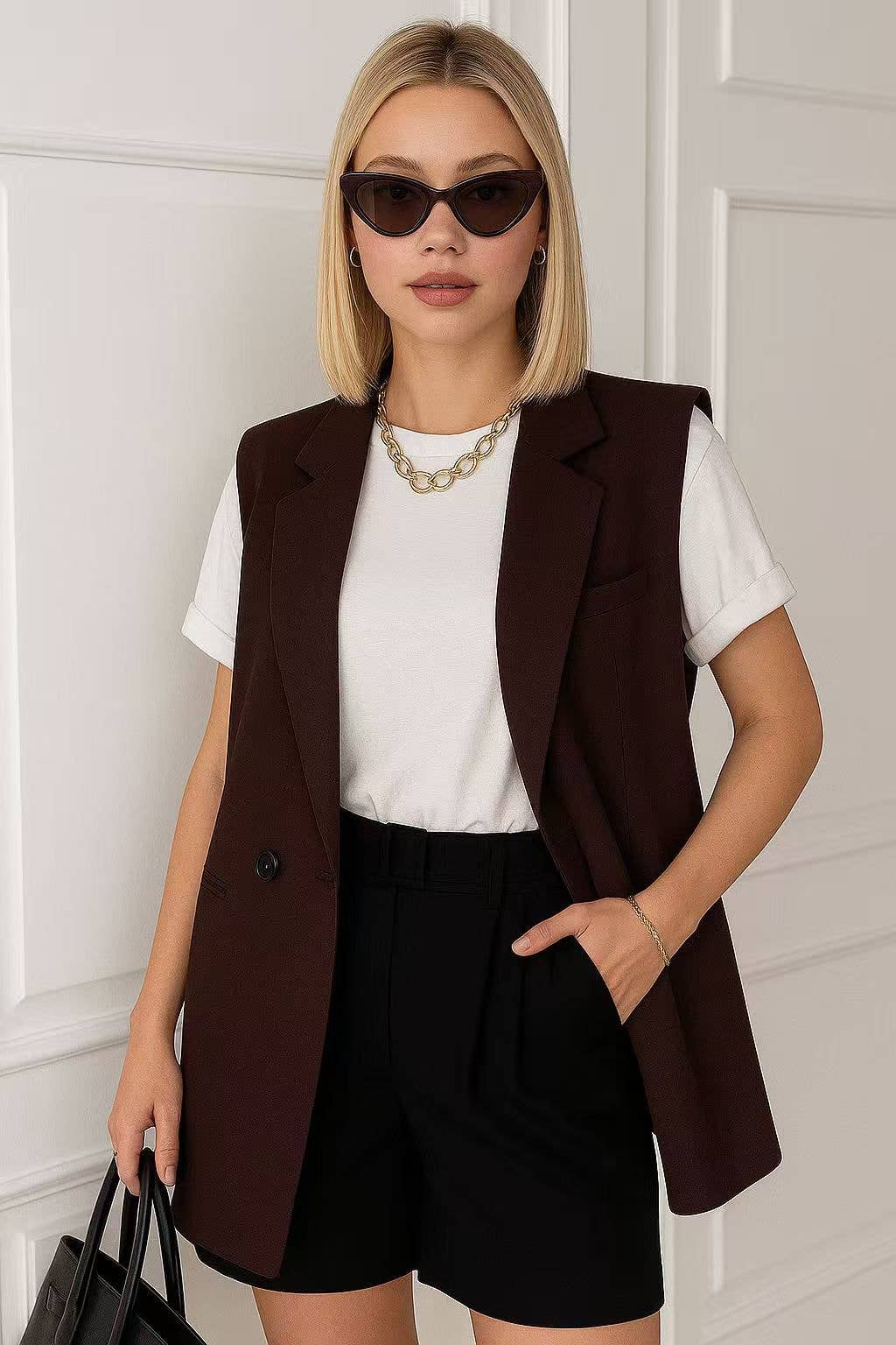 ESTEE BROWN – Engroshandel Blazer - Dame – Ærmeløs blazerjakke - 87063