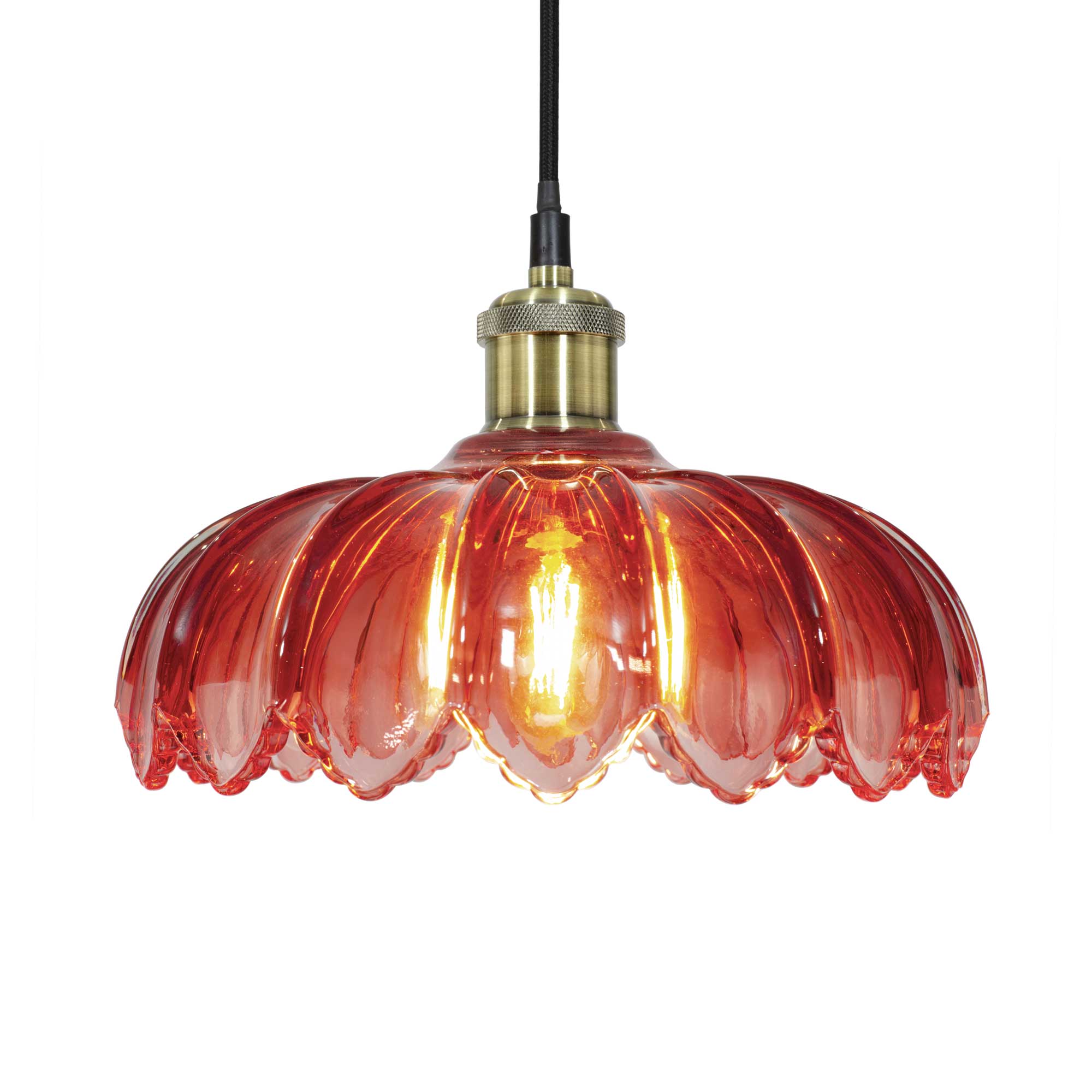 C-Création - Wholesale Chandelier/Hanging Light - Retro-style colored glass pendant Petal0
