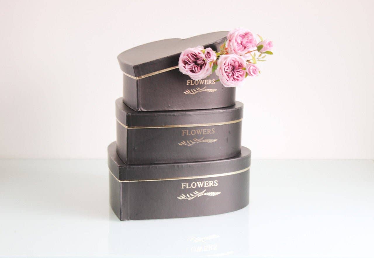 Elegant Design Supply - Vente Coffrets cadeaux - Boîte cadeau en forme de cœur avec fleurs16