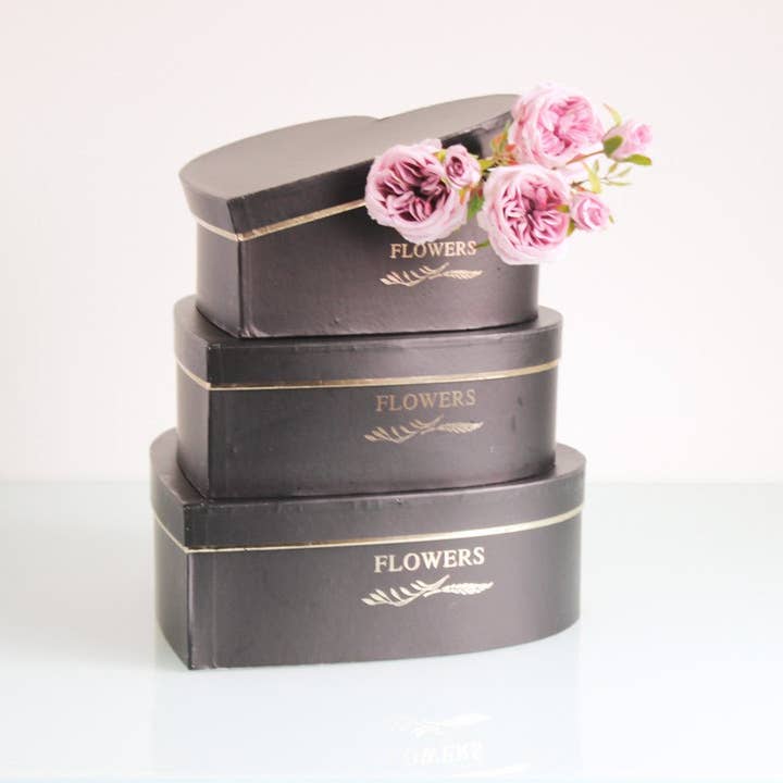 Elegant Design Supply - Vente Coffrets cadeaux - Boîte cadeau en forme de cœur avec fleurs16