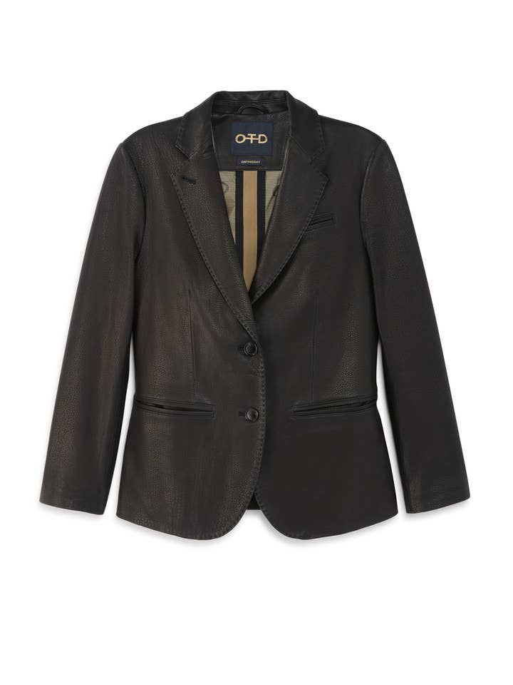 Cropped Sleeve Leather Blazer for wholesale by ON THIS DAY