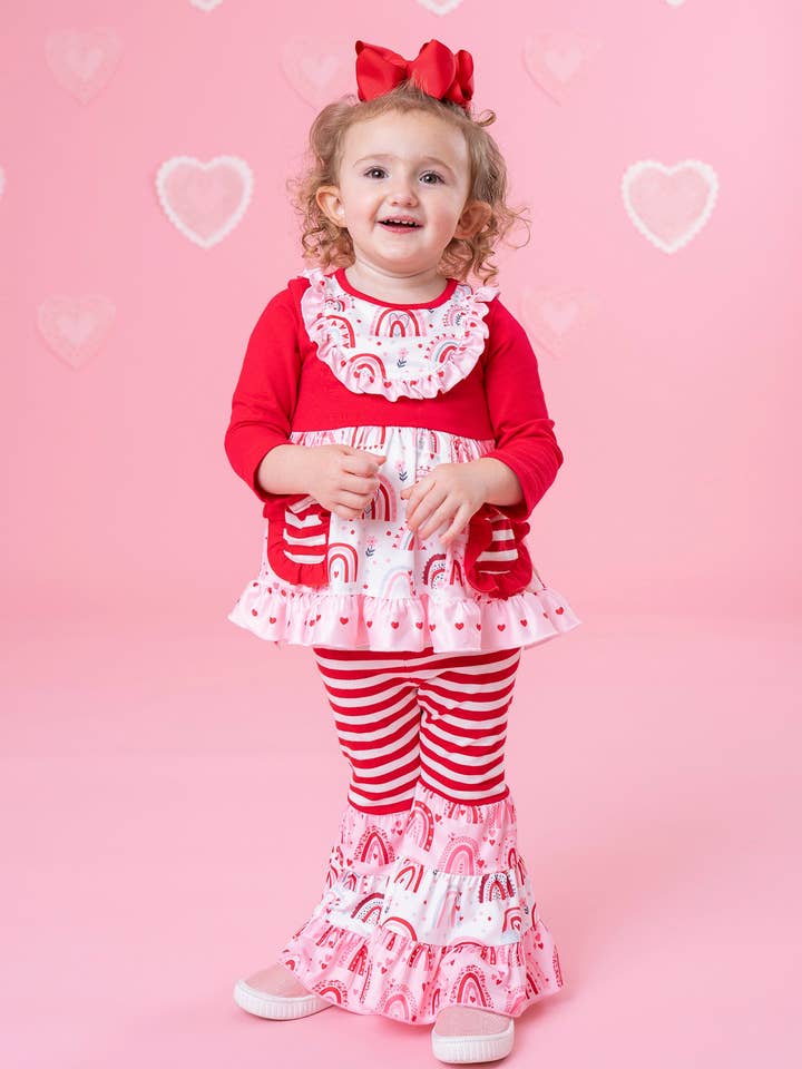 Regenboogstrepen Zak Flara Bells Outfit voor wholesale door Marie Nicole Clothing