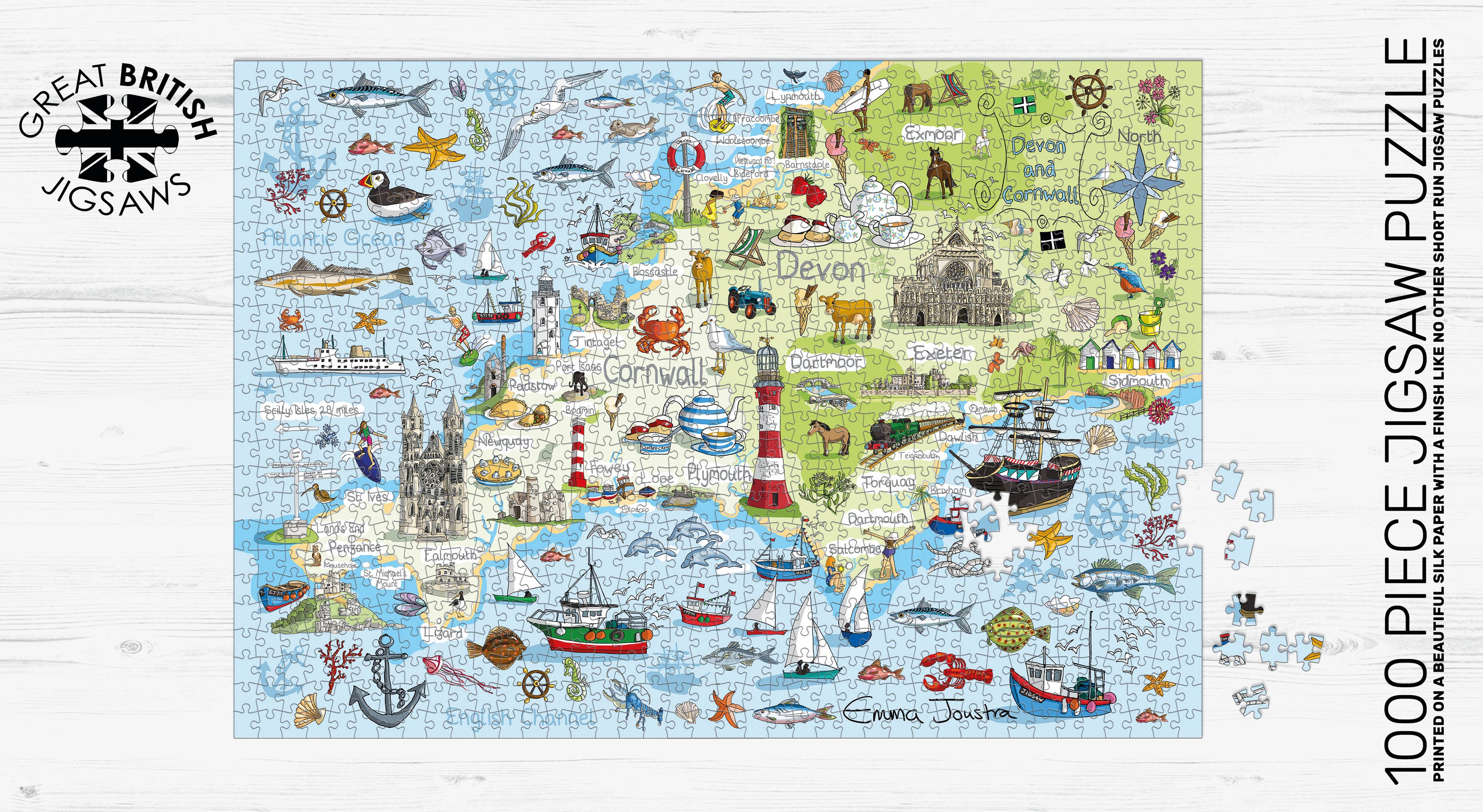 Great British Jigsaws – wholesale Puzzle – Adult – DEVON & CORNWALL - Emma Joustra Jigsaw Puzzle2