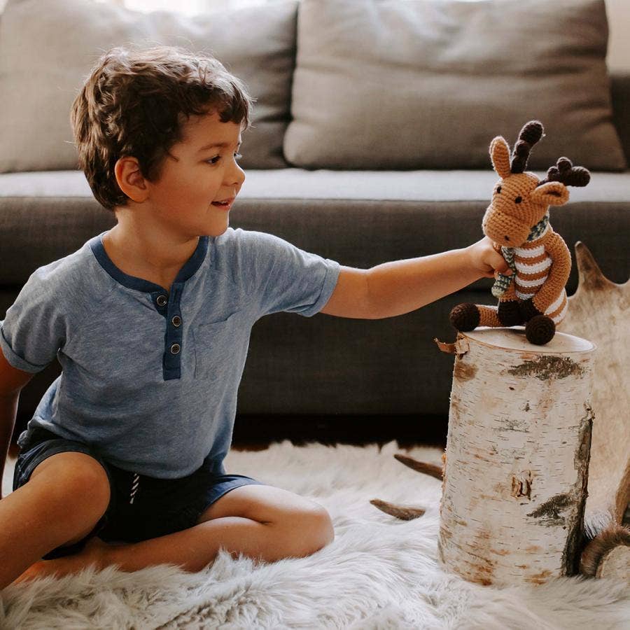 PebbleChild USA – wholesale Stuffed/plush toy – Kids & baby – Handmade Plush Moose Toy – Soft & Cuddly Companion2
