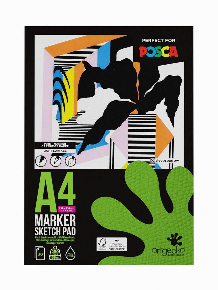 Bloc de croquis Pro Marker format A4 portrait pour la vente par Artgecko Sketch
