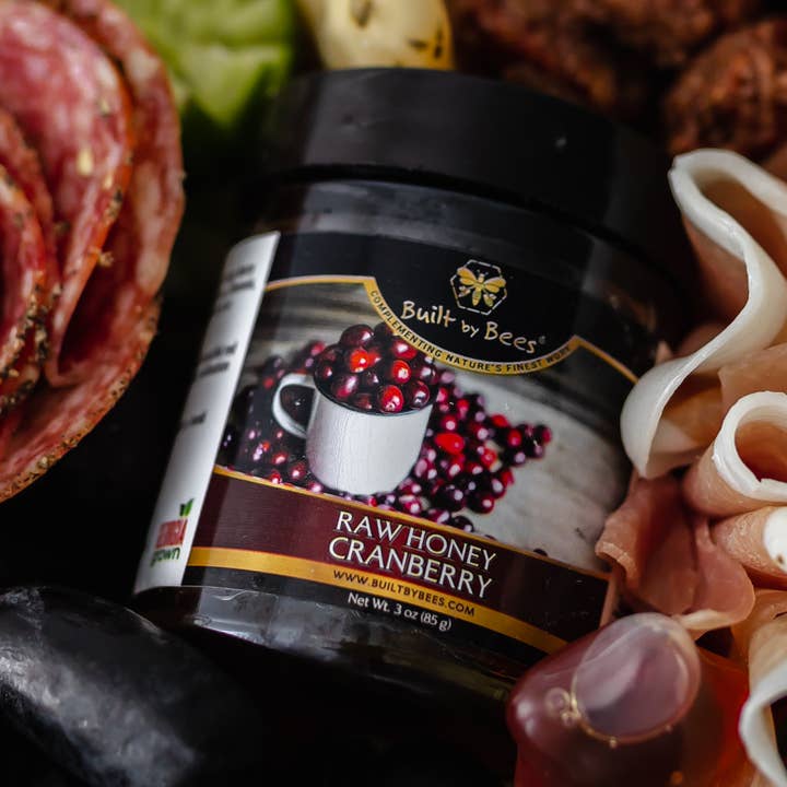 Raw Cranberry Honey 3 oz for wholesale by Built by Bees