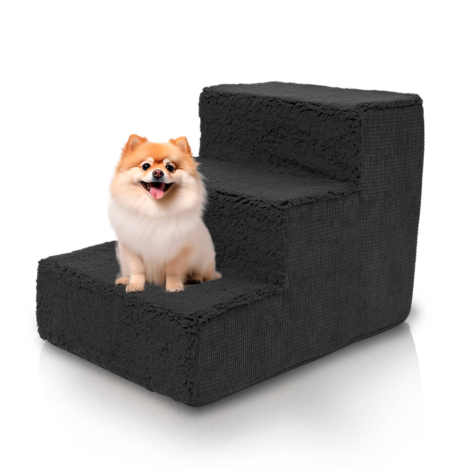 Precious Tails - Wholesale Pet Steps & Ramps - Cat/Dog - Precious Tails High Density Foam Sherpa 3 Steps Pet Stair21