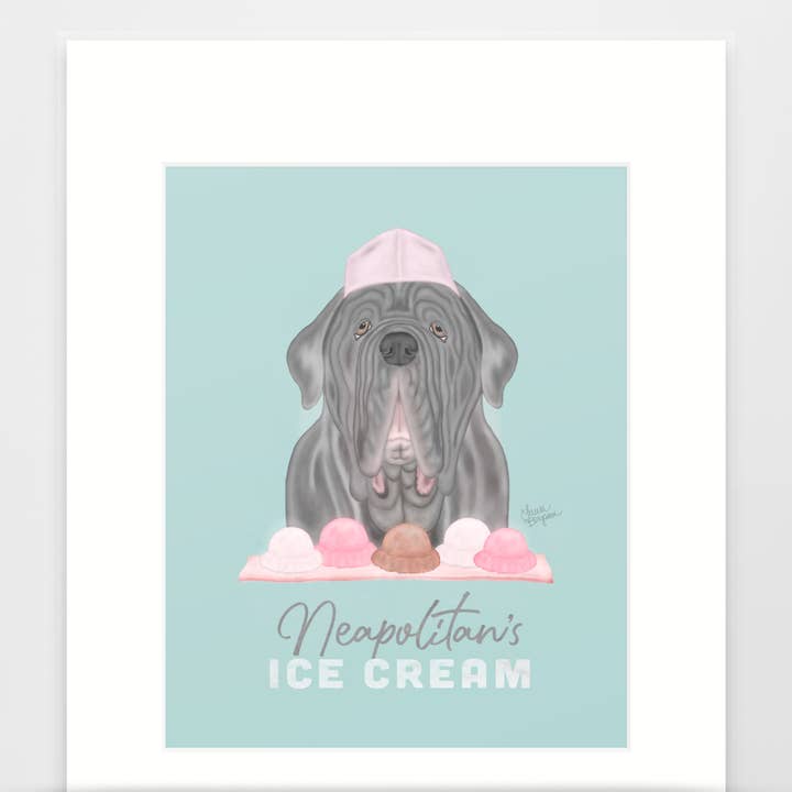 Napolitansk Mastiff Hundekunsttryk, Napolitansk is for engroshandel hos Laura Bergsma Studio