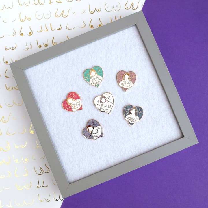 Grey Enamel Pin Display Frame - 2 sizes for wholesale by T & Belle