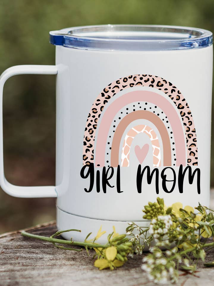 Stainless Steel Coffee Tumbler, Coffee Tumbler with Handle for wholesale by Lester Lou’s Designs