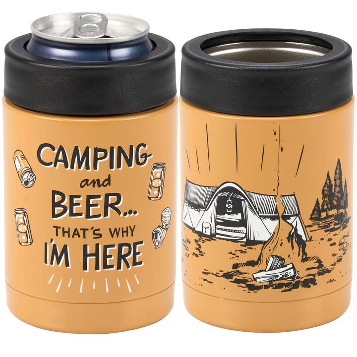 Camping And Beer Can Cooler for wholesale by Primitives by Kathy