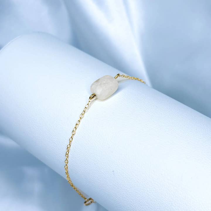 Faceted Rectangle Moonstone Bracelet for wholesale by Nayame Paris