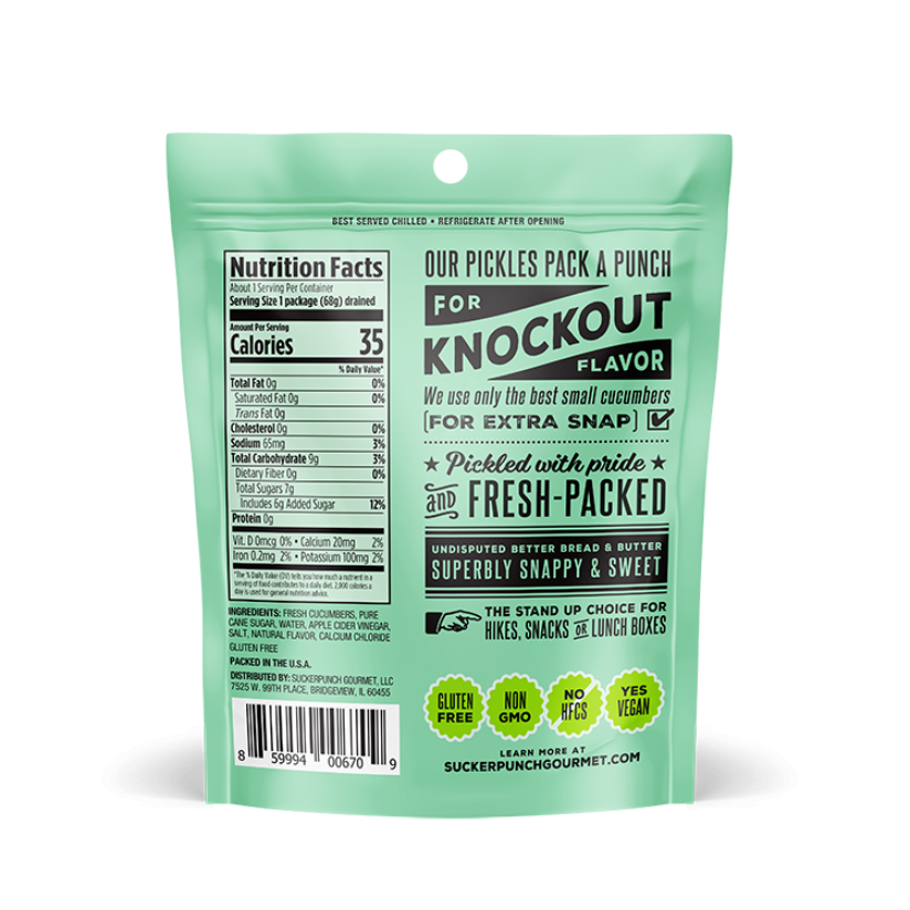 SuckerPunch Pickles - Wholesale Pickled Vegetables - Sweet Bread & Butter Snack Pack1