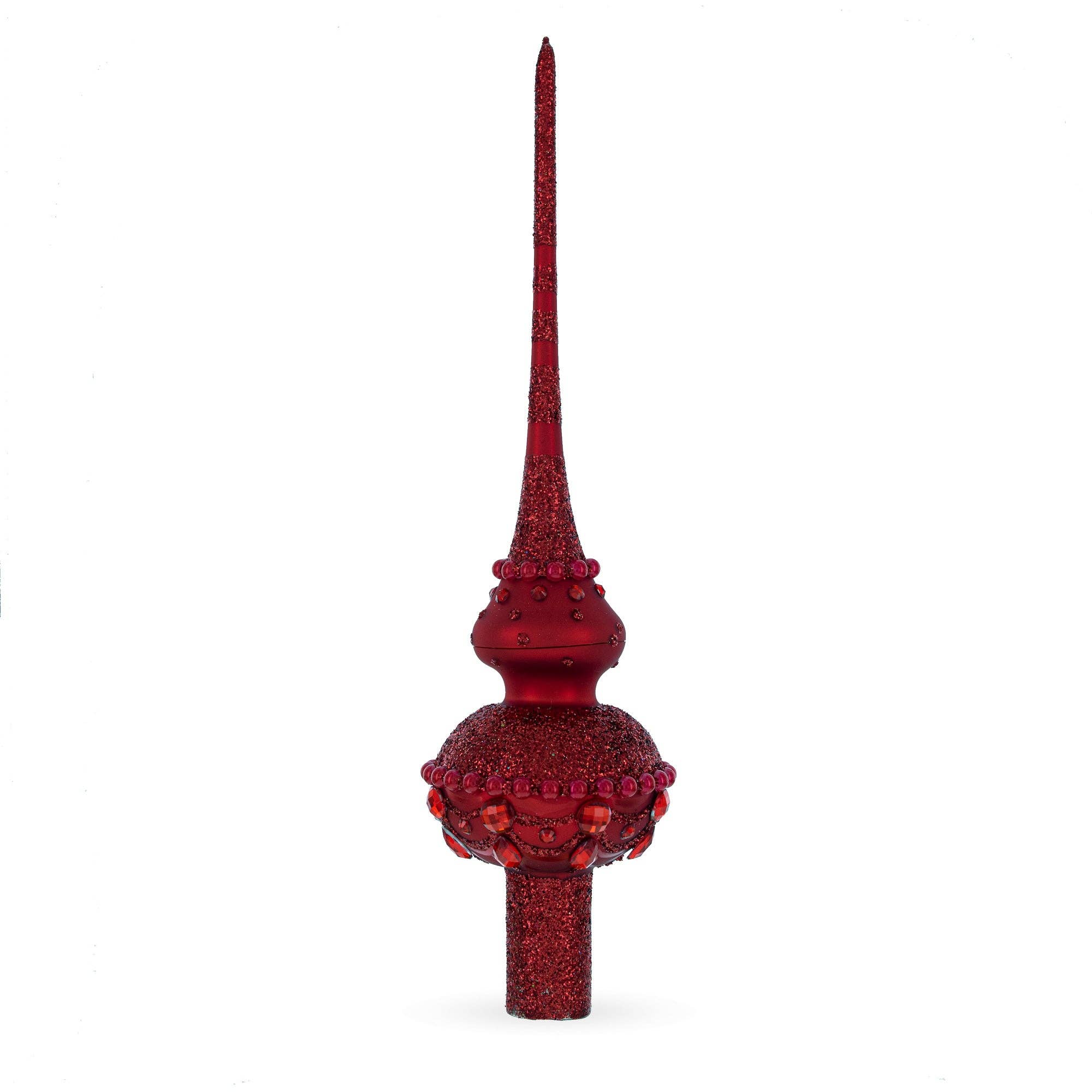 BestPysanky - Wholesale Tree Topper - Dimensional Red Jewels Chandelier on Red Tree Topper1