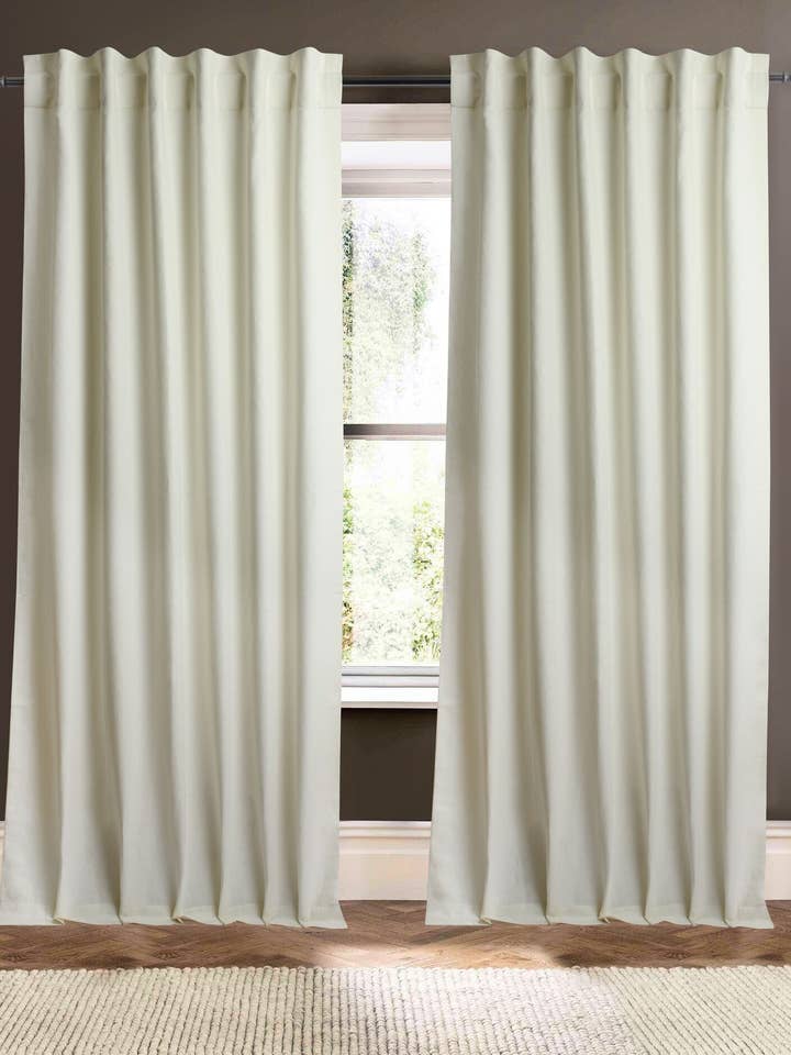 Cortina de Mistura de Linho e Algodão Madison Ivory 108" por atacado de Creative Threads, Inc.