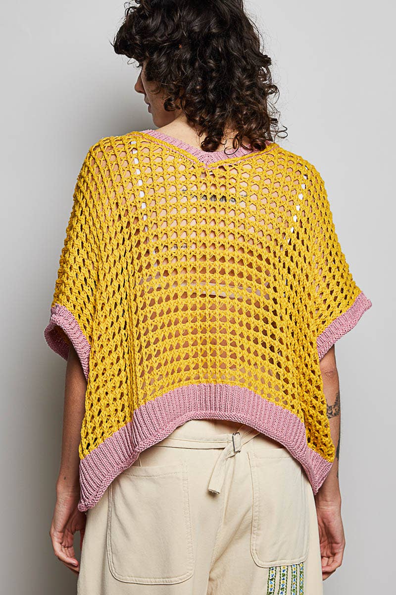 Pol Clothing - Wholesale Knit Top - Women's - Round Neck Sleeveless Floral Thin Sweater Top SALE9